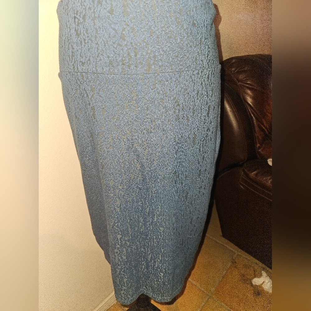 LulaRoe Womans Blue Wide Band Knee Length Skirt Size L